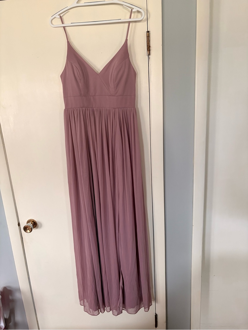 Azazie Dusty Rose Spaghetti-Strap Maxi Dress